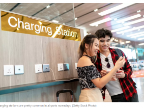 Security expert warns tourists why they should never charge their phone at an airport